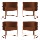 Kit 4 Poltronas Decorativa Luana Base Bronze Veludo Terracota - Montanaris Decor