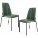 Kit 02 Cadeiras Decorativa Estofada Para Sala De Jantar Bella L02 Couríssimo Verde - Lyam Decor
