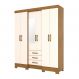 Guarda-Roupa Casal com Espelho Mentor 6 PT 3 GV Nature e Off White