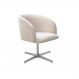 Poltrona Atenas Giratória De Alumínio - Suede Bege