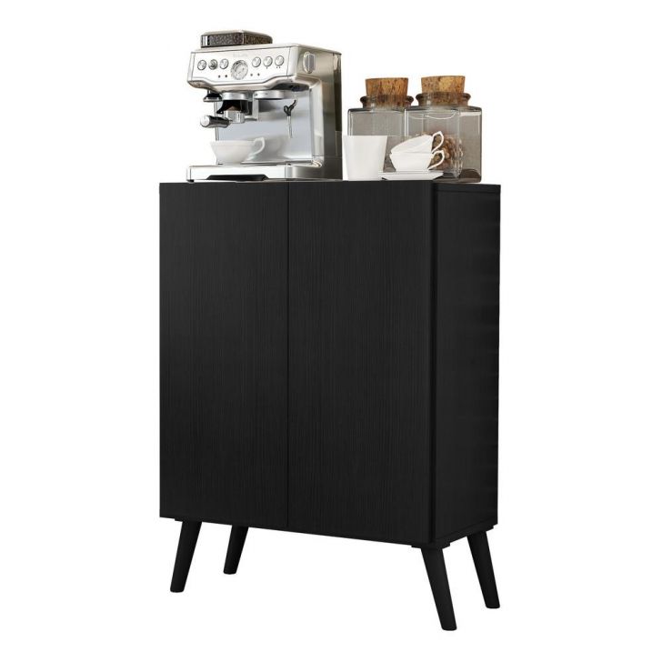 Aparador Buffet 2 Portas Retrô Veneza Multimóveis V3609 Preto