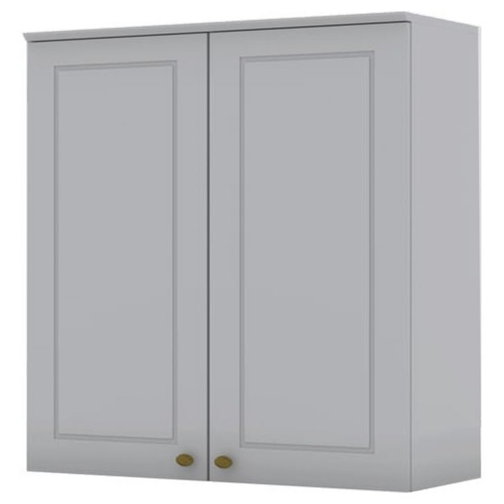 Armario Aereo 2 Portas MDF 80 cm Americana C356 Cinza Henn