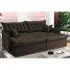 Sofá Sem Caixa Retrátil Reclinável 2,95m Cama inBox Versátil com Pillow Top e Molas Velusoft Café