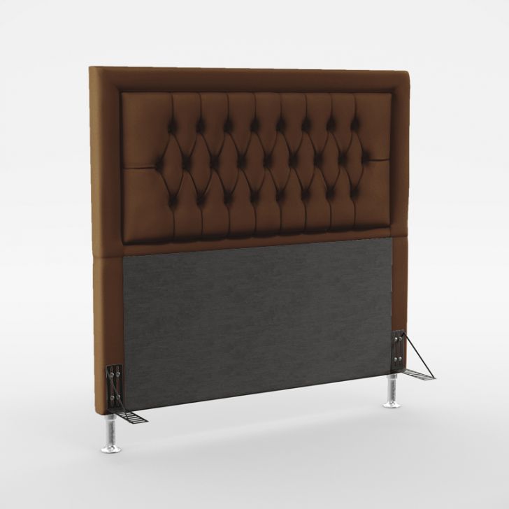 Cabeceira Pegasus 160 Para Cama Queen Couro Artificial Marrom Aradecor