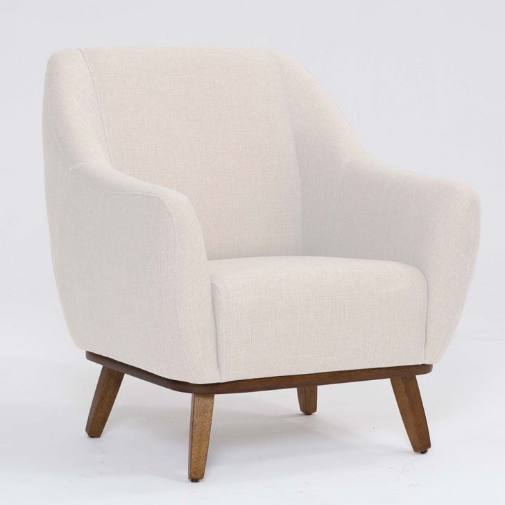 Poltrona Paloma Linho Pérola E Castanho