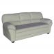 Sofá 3 Lugares Sala de Estar Pés Madeira 212cm Laura Couro Off White G03 - Gran Belo