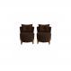 Kit 2 Poltronas Orgânica Curva Luna Veludo Marrom - Montanaris Decor