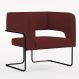 Poltrona Decorativa Scarlett D02 Base de Aço Preto Veludo Marsala B-278 - Lyam Decor
