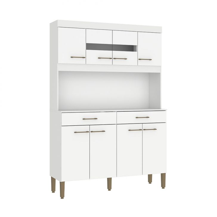 Cozinha Compacta Laura 8 Portas 2 Gavetas Branca