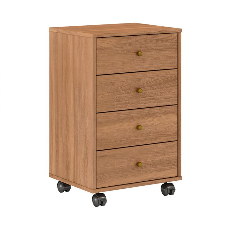 Mesa De Cabeceira Presence 4 Gavetas Amêndoa