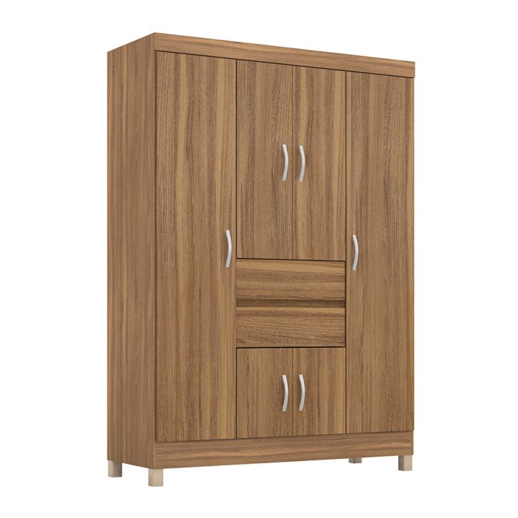 Guarda-roupa Casal Ecom 6 Portas 2 Gavetas Amêndola