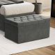 Calçadeira Sagitarius 90 Para Cama de Solteiro Sued Cinza Aradecor