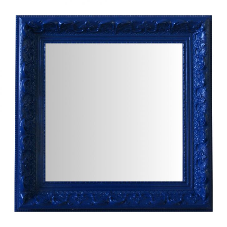 Espelho Moldura Rococó Raso 16400 Azul Art Shop