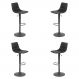 Kit 4 Banquetas Decorativas Travis PU com Regulagem de Altura Base Disco c/Apoio Para os Pés Preto G56 - Gran Belo