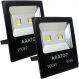 Kit 6 Refletor Led Holofote Externo Jardim Muro 100w Branco