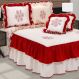 Cobre-Leito Queen Cetim Doroth Vermelho