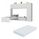 Cama de Solteiro com Colchão/Guarda Roupa/Mesa de Cabeceira Retrô Dublin Multimóveis MP4037 Branca