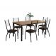 Conjunto de Mesa Retangular com Tampo de MDP Amadeirado e 6 Cadeiras Adriana I Revestimento Sintético Imbuia e Preto