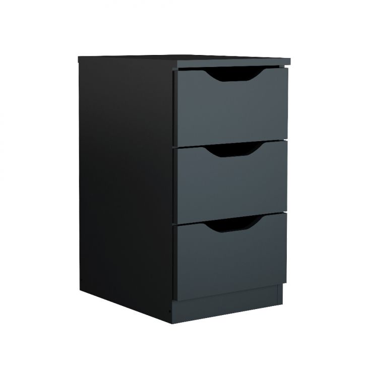 Gaveteiro Workspace 3 Gavetas Preto
