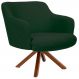 Poltrona Decorativa Giratória Base Giromad Madeira Jade C-117 Linho Verde Musgo - Domi