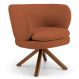 Poltrona Decorativa Sala de Estar Melissa Base Giromad Giratória B-262 Veludo Telha - Domi