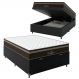 Cama Box Baú Casal + Colchão Paris Molas Ensacadas Pocket - 66x138x188cm - Couro Preto