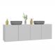 Gabinete de Banheiro 123,5cm Suspenso 4 Portas Multimóveis MP5047 Branco