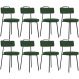 Kit 08 Cadeiras Decorativas Estofada Sala De Jantar Barcelona L02 Suede Verde Musgo - Lyam Decor