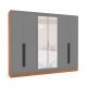 Image of Guarda-Roupa Casal com Espelho Valência 6 Portas 4 Gavetas Freijó e Cinza MO895CL57OSGMOB
