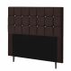Cabeceira Estofada Espanha 90CM Solteiro Strass Suede Marrom - D A DECOR