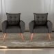 Jogo de Poltronas Decorativas Park Linho Chumbo