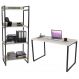 Conjunto Escritório Estilo Industrial Mesa 135cm e Estante 60cm 4 Prateleiras Prisma C08 Snow - Mpozenato