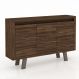Balcão 3 Portas para Escritório Home Office ME4120 MDP Nogal/Fendi - Gran Belo