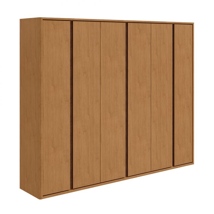 Image of Guarda-roupa Casal Leeder Sem Pés 6 Portas 6 Gavetas Amêndoa PLA-MO895CL57FJAMOB