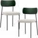 Kit 02 Cadeiras Estofadas Para Sala De Jantar Melina L02 Facto Verde Musgo Bouclê Creme - Lyam Decor