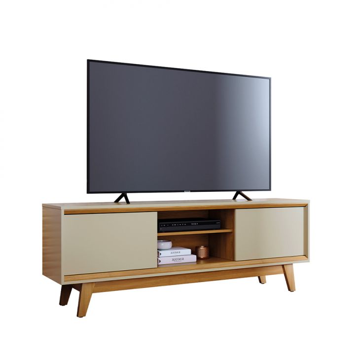Rack para TV até 65 Polegadas Atlas 2 Portas Opala e Cumaru 164 cm