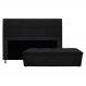 Kit Cabeceira e Calçadeira Munique 160 cm Queen Size Suede Preto - Amarena Móveis