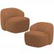 Kit 02 Poltronas Decorativa Fixa Orgânica Para Sala Living Barolo L06 Bouclê Terracota - Lyam Decor
