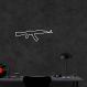 Quadro Escultura Arma AK47 100x30 Branco