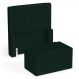 Cabeceira e Calçadeira Báu Solteiro Atena 90cm Capitonê Veludo Verde Escuro - Desk Design