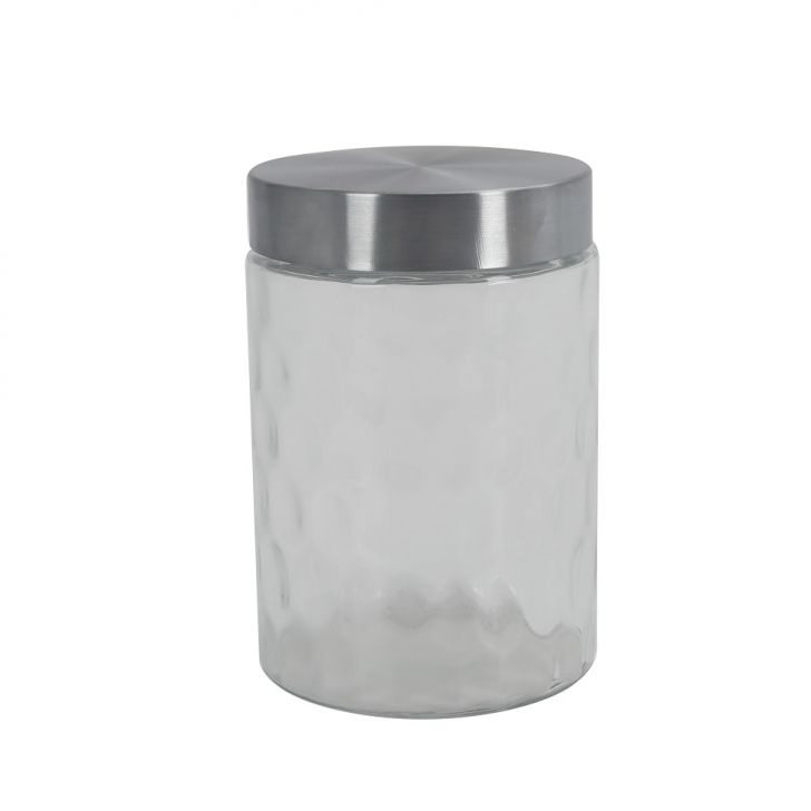 Pote de Vidro com Tampa de Inox Mozcada 1,3L Natural