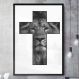 Quadro Decorativo Leão na Cruz Fundo Branco-24x34Cm