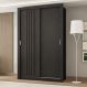 Guarda Roupa Solteiro 2 Portas Darvi 2 Gavetas Carraro Ripado Preto Touch