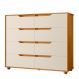 Cômoda Quarto Doble com 8 Gavetas e Pés Cinamomo/Off White