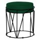 Puff Decorativo Sala de Estar Base Preto Chloe Suede Verde - Gran Belo