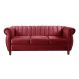 Sofá Chesterfield Realeza 3 Lugares Decoração Retrô - Suede Bordô