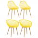 Kit 2 cadeiras Clarice Nest Sidera com braços + 2 cadeiras Cloe Amarelo