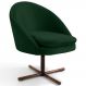 Poltrona Decorativa Sala de Estar Base Xis Madeira Rafa B-303 Veludo Verde Musgo - Domi