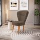 Cadeira Estofada Decor para Recepção Mesa de Jantar Tecido Veludo Ergonômica Pés de Madeira MOBLAN decor