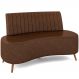 Sofá Chaise Living 2 Lugares 135cm Para Sala Cayman K01 Sintético Marrom - Lyam Decor